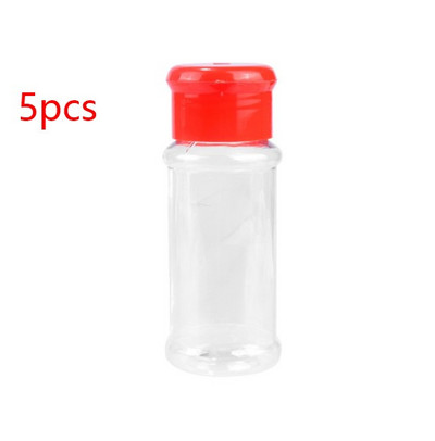 5db Fűszeres üvegek Só és Bors Shaker Fűszeres tégely Fűszerrendező Műanyag Barbecue Fűszer Konyhai kütyü Fűszereszközök