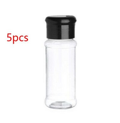 5db Fűszeres üvegek Só és Bors Shaker Fűszeres tégely Fűszerrendező Műanyag Barbecue Fűszer Konyhai kütyü Fűszereszközök