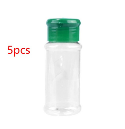 5db Fűszeres üvegek Só és Bors Shaker Fűszeres tégely Fűszerrendező Műanyag Barbecue Fűszer Konyhai kütyü Fűszereszközök