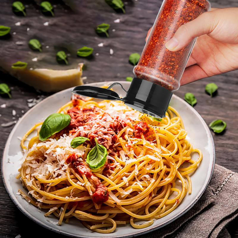 5db Fűszeres üvegek Só és Bors Shaker Fűszeres tégely Fűszerrendező Műanyag Barbecue Fűszer Konyhai kütyü Fűszereszközök