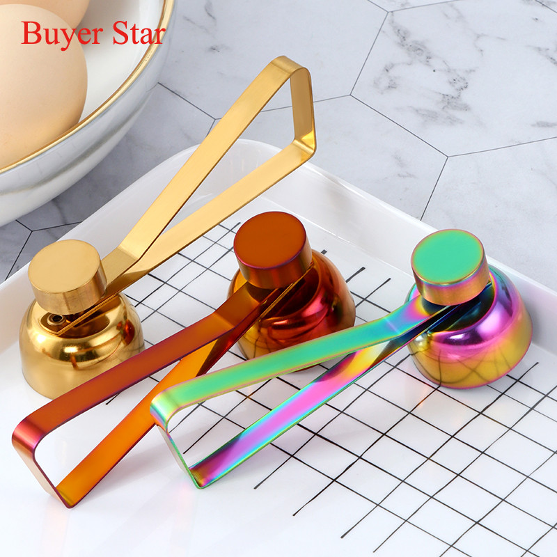 Lengvai naudojamas metalinis kiaušinių atidarytuvas nerūdijančio plieno virtuvės prietaisai Virtuvės reikmenys Kiaušinių lukštų pjaustytuvas Kiaušinių žirkliniai serviravimo įrankiai Priedai