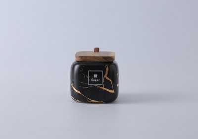 Set borcane din ceramică pentru condimente din marmură Oală pentru condimente Bucătărie Cutie de depozitare alimente Capac recipient Accesorii Raft Sare Zahăr Piper Shaker