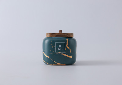 Set borcane din ceramică pentru condimente din marmură Oală pentru condimente Bucătărie Cutie de depozitare alimente Capac recipient Accesorii Raft Sare Zahăr Piper Shaker