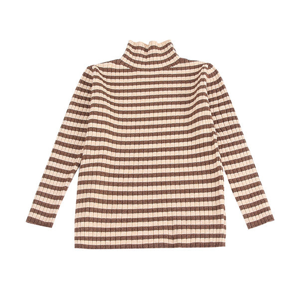 Paminkštintas dryžuotas megztinis mergaitei