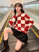 Pulover tricotat pentru fete cu aplicație și decolteu oval