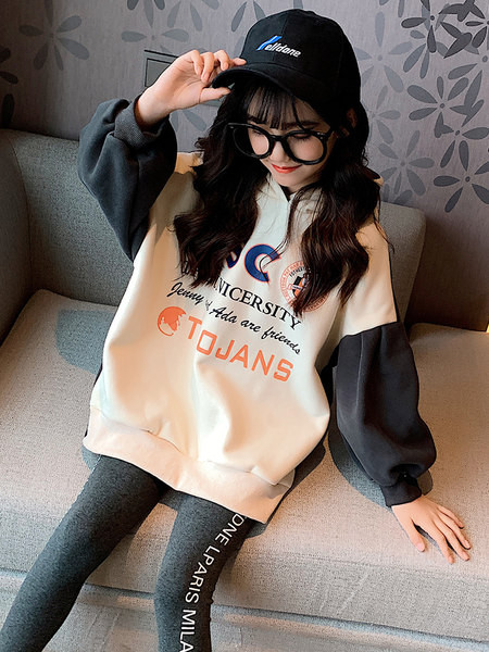 Hanorac pentru copii model larg cu inscriptie