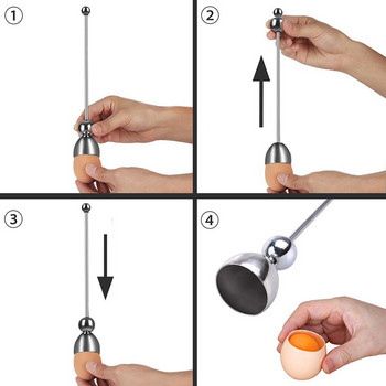 Egg Stiring Egsg Tool Ανθεκτικό ανοιχτήρι με τσόφλι Βρασμένο ωμό ανοιχτή κουζίνα από ανοξείδωτο ατσάλι Ανοιχτή συσκευή αυγών Αρχική
