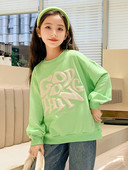 Hanorac modern pentru copii cu broderie - culoare verde