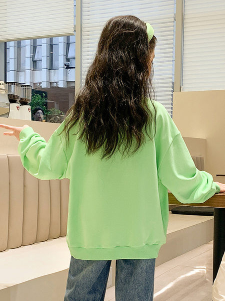 Hanorac modern pentru copii cu broderie - culoare verde