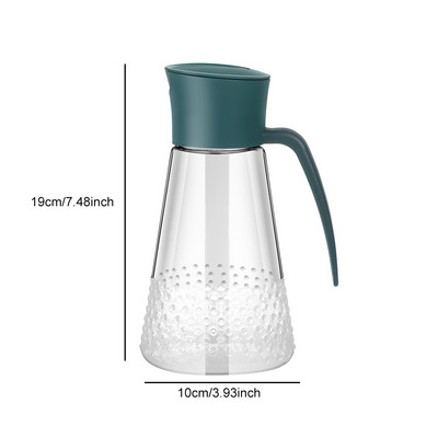 Sticla de ulei de sticlă rezistentă la scurgeri de 600 ml Seturi de articole de bucătărie Sticla de condimente cu duză din oțel inoxidabil, dozator de condimente de sticlă