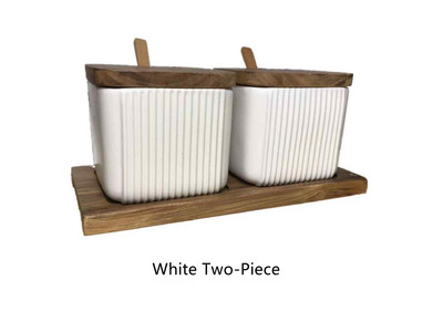 Kreatív, hordozható négyzet alakú, egyenes szemű fűszeres edény, háztartási kombinációs fűszerdoboz, tartós kerámia készlet konyhába