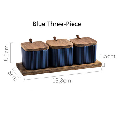 Kreatív, hordozható négyzet alakú, egyenes szemű fűszeres edény, háztartási kombinációs fűszerdoboz, tartós kerámia készlet konyhába