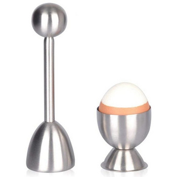 Ανοξείδωτο ατσάλι για βραστά αυγά Τοπέρωμα με τσόφλι αυγών Ανοιχτήρι Αυγοθήκη κουταλιού αυγά Gadgets κουζίνας