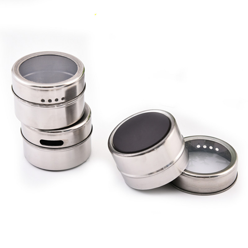 Borcane magnetice pentru condimente cu suport montat pe perete Cutii de condimente din oțel inoxidabil Recipiente pentru condimente cu etichetă pentru condimente