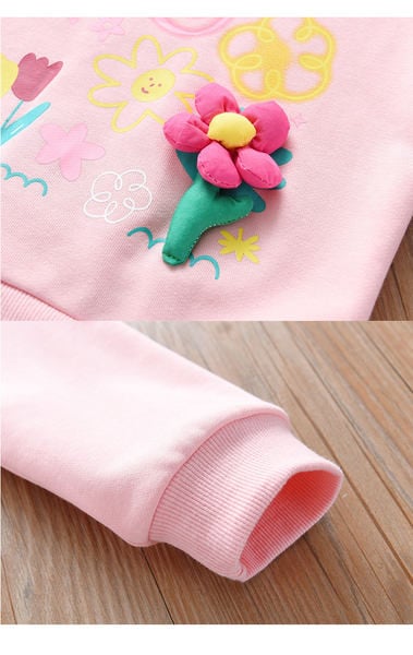 Naujo modelio vaikiška palaidinė su 3D elementu mergaitėms