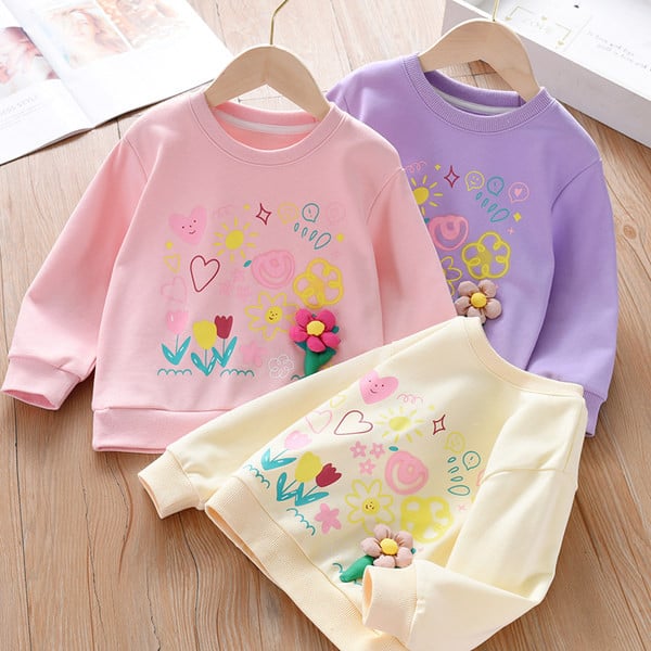 Naujo modelio vaikiška palaidinė su 3D elementu mergaitėms