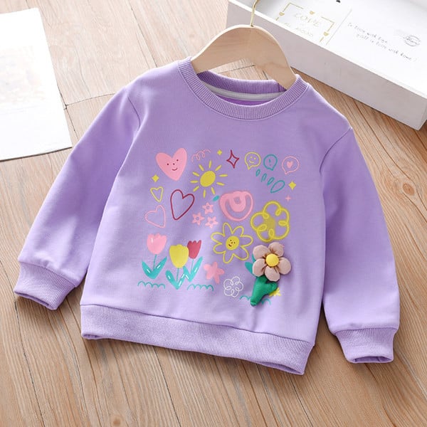 Naujo modelio vaikiška palaidinė su 3D elementu mergaitėms