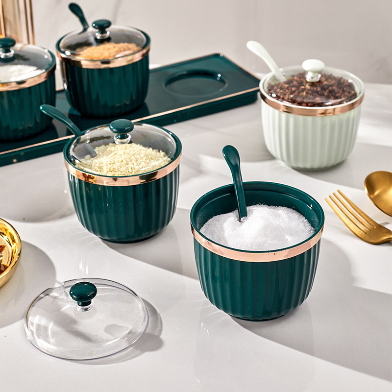 1/3/4 darabos készlet Könnyű luxus fűszeres doboz Fűszertartó Konyhai fűszertartály Só Fűszerrendező Műanyag tárolódoboz Fűszereszközök