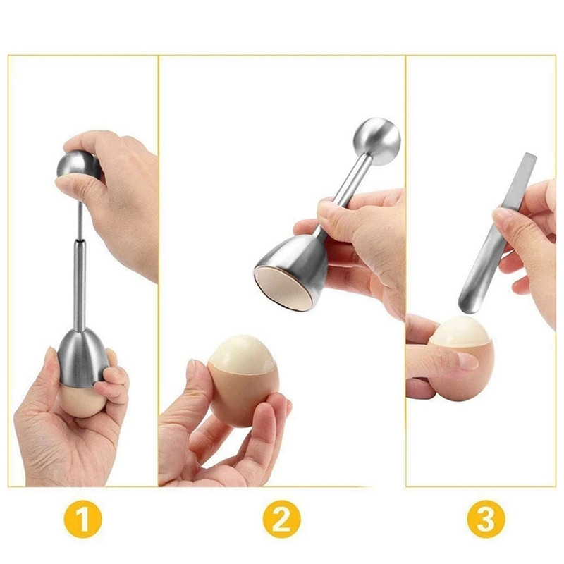 Roostevabast terasest keedumunapealne munakoorega kreekeri avaja munalusikahoidja köögividinad