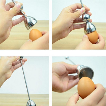 Egg Topper Egg Cracker Snipper Неръждаема кухненска инструментална стомана нож нож отварачка scissor tijera Clipper shell Инструменти за варени варени яйца