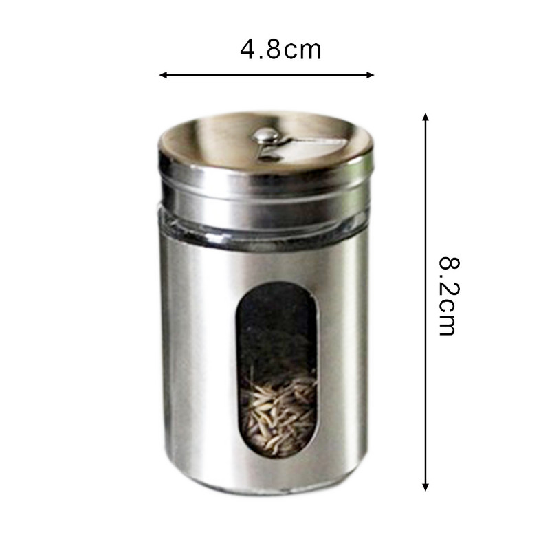 Cutie de condimente de sticlă cu capac rotativ Sticlă de condimente Agitator de piper Sare Sticla cu sigiliu de susan Grătar Ustensile de bucătărie