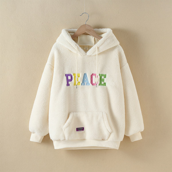 Pūstas vaikiškas megztinis su gobtuvu mergaitėms