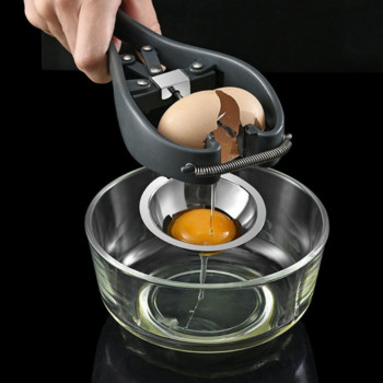 Отварачка за яйца от неръждаема стомана 304 Кухненски инструмент за черупки Яйчен жълтък Разделител за яйчен белтък Домашна кухненска отварачка за яйца