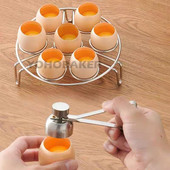 Praktiškos metalinės kiaušinių žirklės Kiaušinių pjaustyklės lukštų atidarytuvas nerūdijančio plieno virtas žalias kiaušinis atviras kūrybingas virtuvės įrankių rinkinys