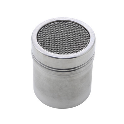 Nerūdijančio plieno miltelių dozatoriaus vamzdelis su tinklelio tankios skylės miltelių bakeliu, kavos druskos ir pipirų plaktuvų prieskonių dozatoriumi