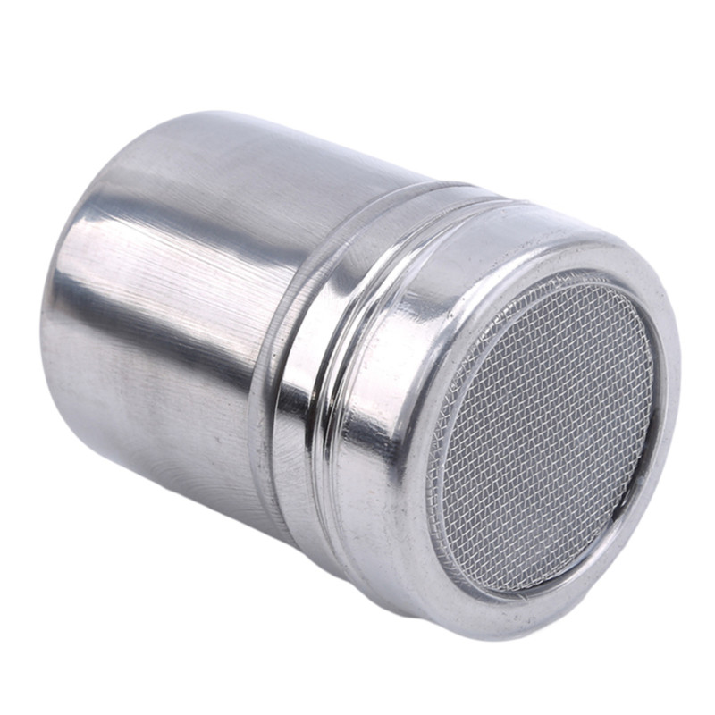 Nerūdijančio plieno miltelių dozatoriaus vamzdelis su tinklelio tankios skylės miltelių bakeliu, kavos druskos ir pipirų plaktuvų prieskonių dozatoriumi