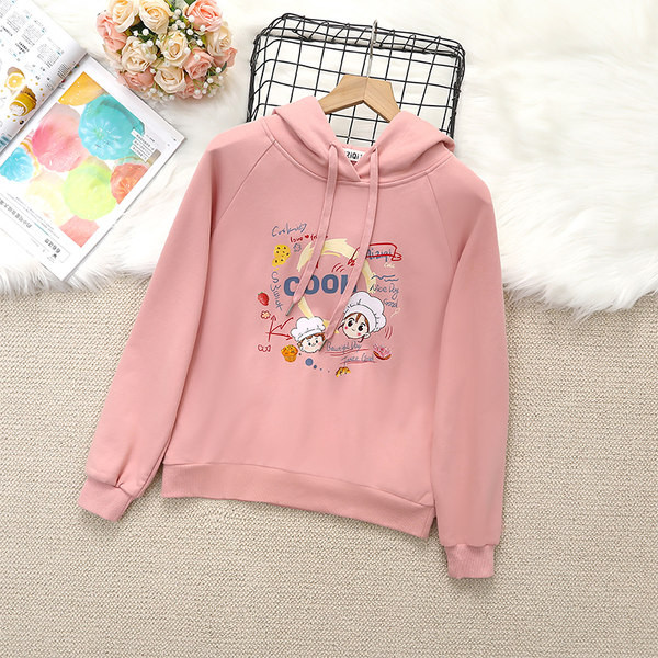 Hanorac casual pentru copii cu imprimeu și glugă