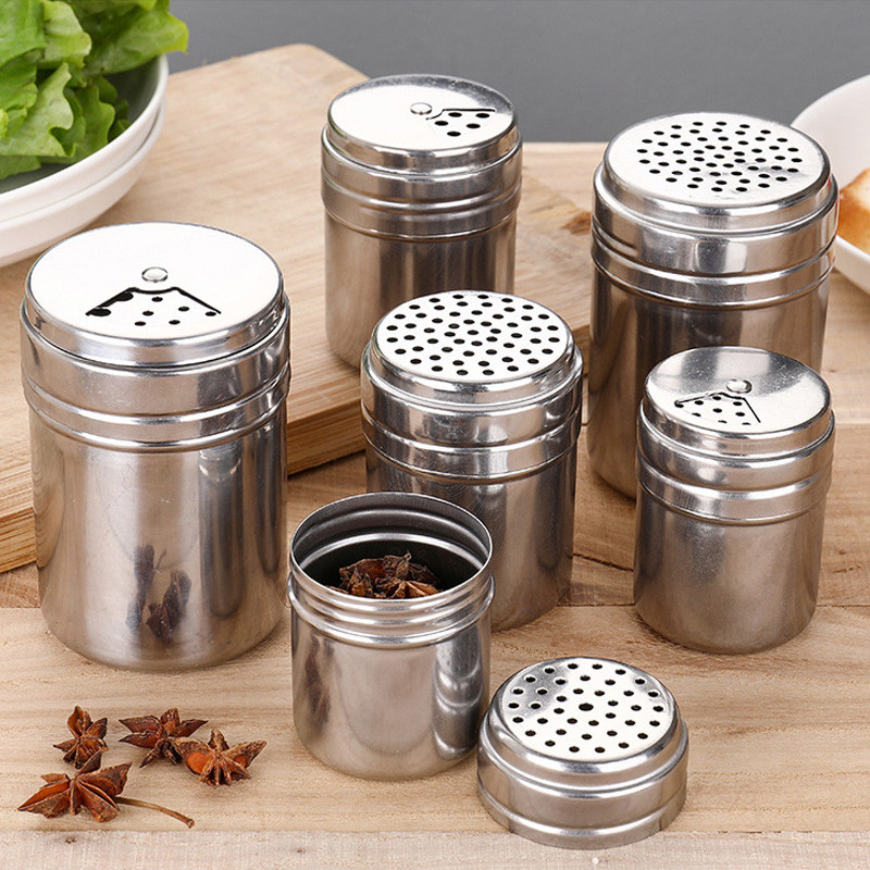 Agitatoare de sare și piper din oțel inoxidabil Borcan de depozitare a condimentelor Seturi de obiecte de bucătărie Organizator de condimente Recipiente Set de recipiente pentru borcane