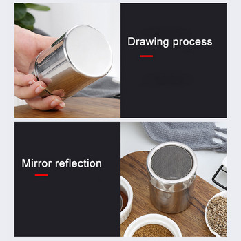 Καπάκι σέικερ σοκολάτας Ανοξείδωτο ατσάλι άχνη ζάχαρη αλεύρι κακάο σε σκόνη Coffee sifter Cooking Cooking C66