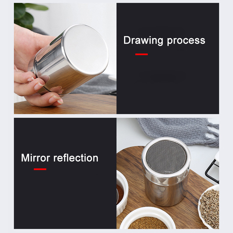 Capac pentru agitator de ciocolată, din oțel inoxidabil, zahăr glazurat, făină, pudră de cacao, sită de cafea, instrument de gătit C66