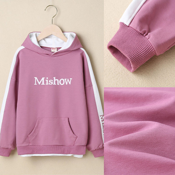 Paprasti megztiniai mergaitėms su gobtuvu ir kišene