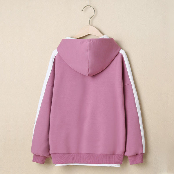 Paprasti megztiniai mergaitėms su gobtuvu ir kišene