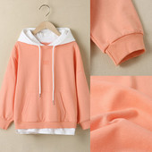 Hanorac de culoare uni pentru copii cu gluga