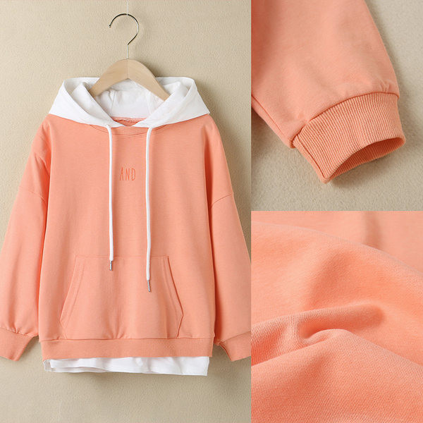 Hanorac de culoare uni pentru copii cu gluga