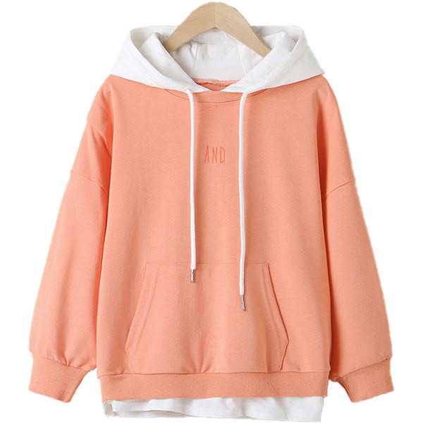 Hanorac de culoare uni pentru copii cu gluga