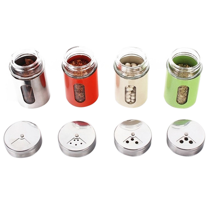 Cutie de condimente de sticlă cu capac rotativ Sticlă de condimente Agitator de piper Sare Sticla cu sigiliu de susan Grătar Ustensile de bucătărie