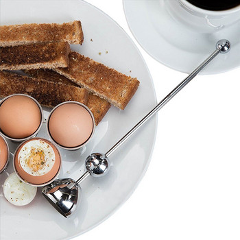 Отварачка за кухненски черупки от неръждаема стомана + чаша за яйца за кухненски аксесоари Инструменти за готвене