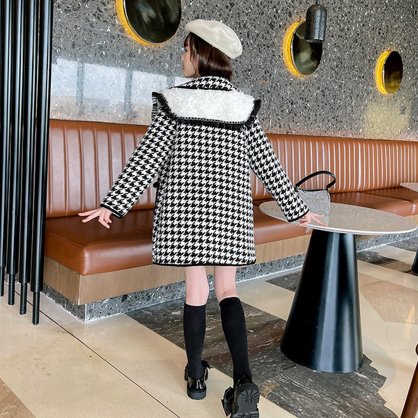 Palton elegant pentru copii pentru fete cu guler