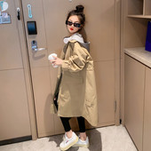 Vaikiška vidutinio ilgio striukė nuo vėjo su užtrauktuku ir kišene mergaitėms