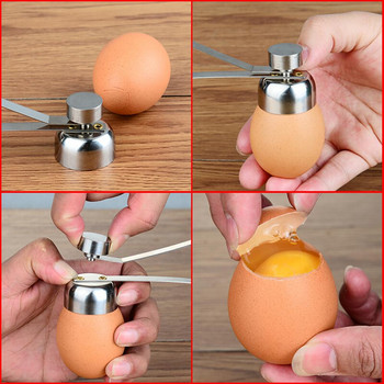 Нова практична метална ножица за яйца Egg Topper Cutter Отварачка за черупки от неръждаема стомана Варено сурово яйце Отворено Творчески комплект кухненски инструменти