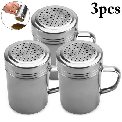 Articole de bucătărie 3 buc. Sticle de condimente Cutie de condimente de bucătărie Borcane de depozitare pentru condimente din oțel inoxidabil Sare Piper Chimen