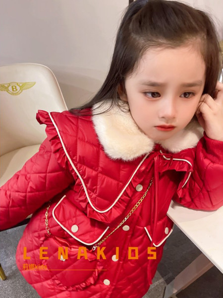 Madinga rudens žieminė striukė mergaitėms su raišteliais ir sagomis