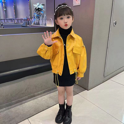 Geaca de toamna pentru fete din piele ecologica