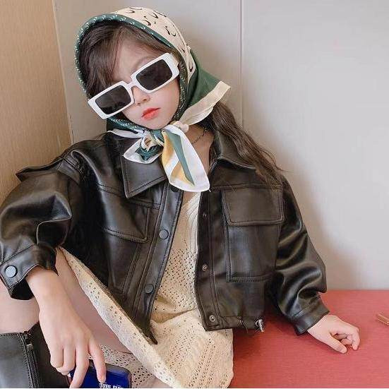 Geaca de toamna pentru fete din piele ecologica