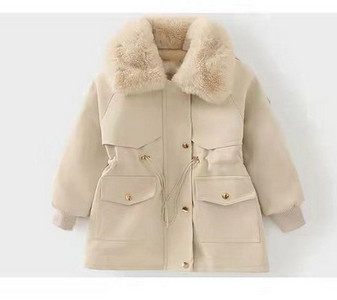 Geaca de toamna iarna pentru fete cu guler in puf