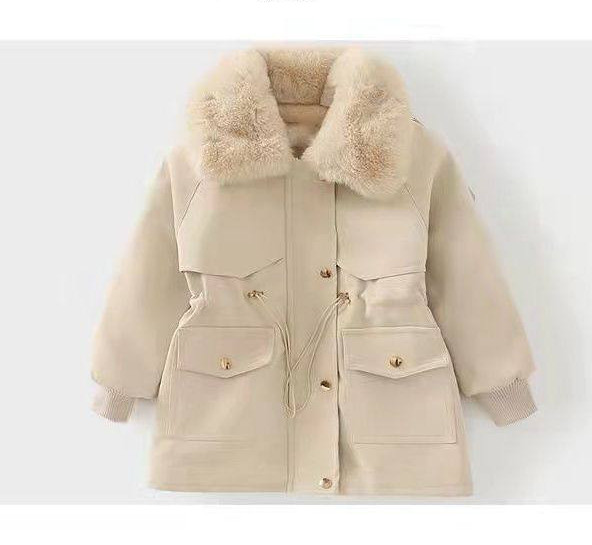 Geaca de toamna iarna pentru fete cu guler in puf